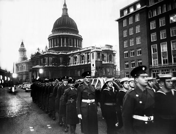 Sir Winston Churchill Funeral - 1965 The coffin being carried through the streets