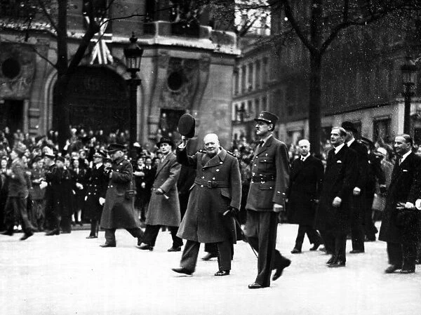 Sir Winston Churchill - November 1944. British Prime Minister accompanied by General