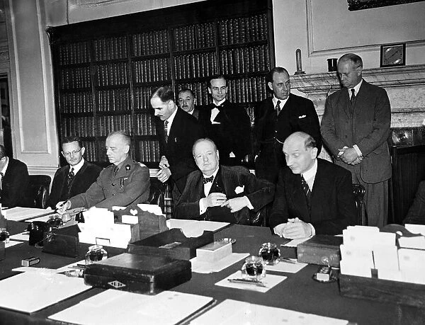 Sir Winston Churchill seen here signing an agreement between Great Britain