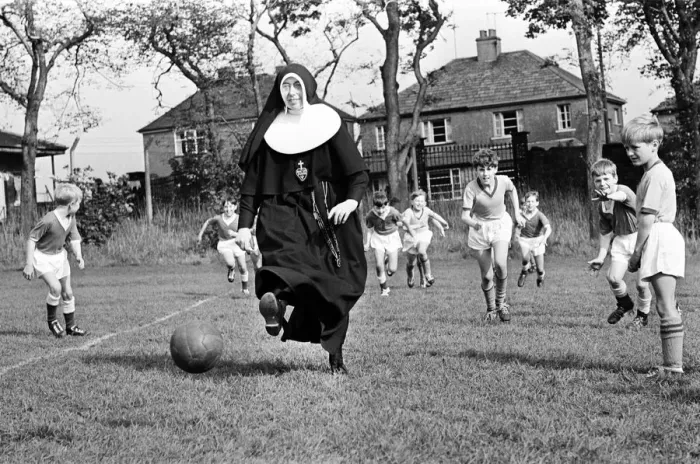 Framed Print : Sister Gabriel, chief coach, manager and trainer of the St Joseph