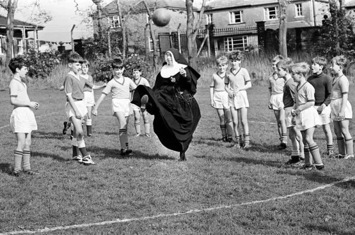 Framed Print : Sister Gabriel, chief coach, manager and trainer of the St Joseph