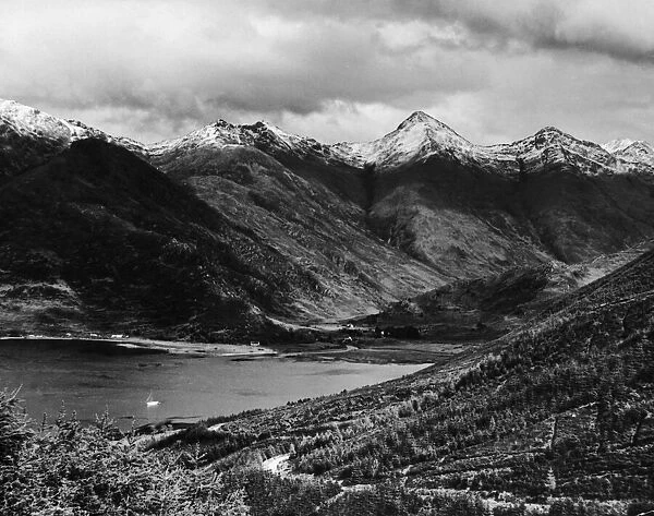 The Five Sisters of Kintail with Loch Duich in the foreground. 17th March 1941