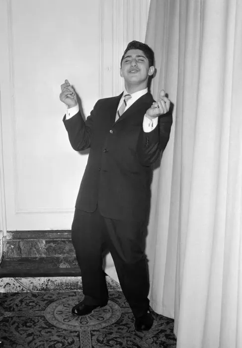 Framed Print : Sixteen year old Canadian singer songwriter Paul Anka pictured on his arrival in Britain Framed Print : Sixteen year old Canadian singer songwriter Paul Anka pictured on his arrival in Britain