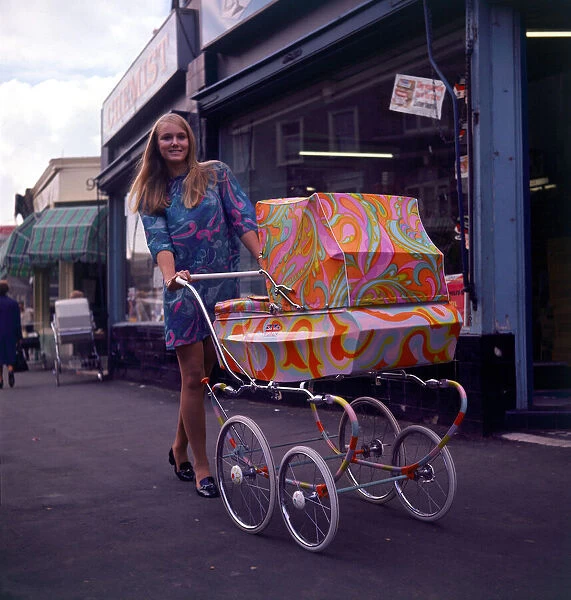 Sixties Fashion 1960s clothing Pschedelic paisley pram with