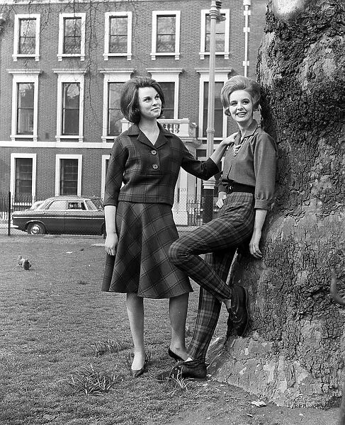Sixties Fashion Autumn 1962 Digby Morton Collection by Reldan Two models posing by