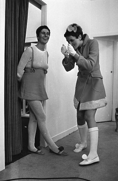 Sixties fashion models wear Courreges designs at Harrods 1968