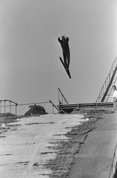 Framed Print : Skiing at Wembley Stadium, London. 30th May 1961 Framed Print : Skiing at Wembley Stadium, London. 30th May 1961