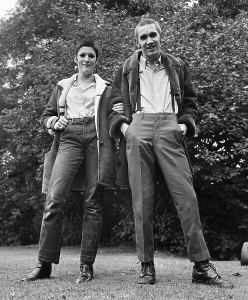 Skinhead couple Glenda Peake and Tony Hughes. 7th October 1969
