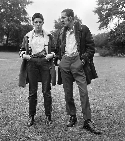 Skinhead couple Glenda Peake and Tony Hughes. 7th October 1969