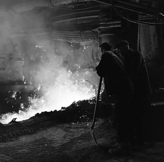 Framed Print : Skinningrove blast furnace plant, which is to close. 1971