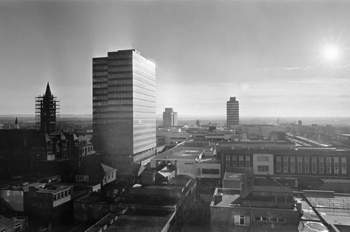 Framed Print : Skyline, Middlesbrough, North Yorkshire, November 1979