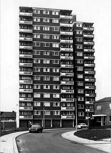 The skyscraper flats at Channel View Road, Grangetown, Cardiff. Circa 1977