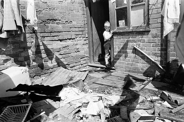Slum housing in Birmingham. 25th July 1970