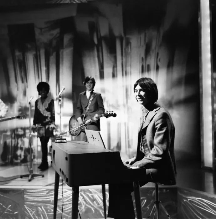 Framed Print : The Small Faces pop group at the BBC Television studios at Lime Grove including Ian