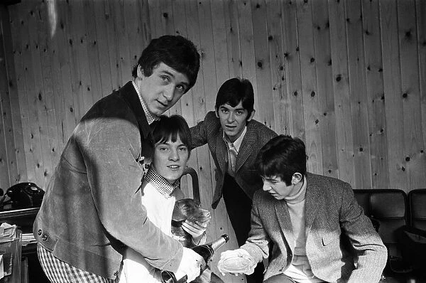 The Small Faces pop group in Carnaby Street as they celebrate going to the top of