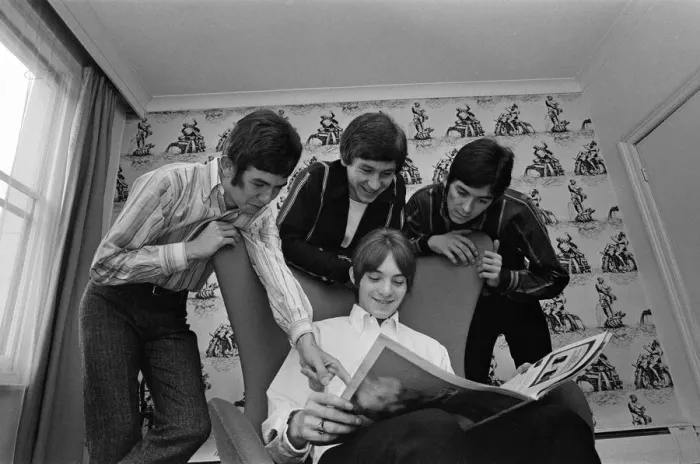 Framed Print : The Small Faces pop group pictured in a provincial hotel room as they watch their latest Framed Print : The Small Faces pop group pictured in a provincial hotel room as they watch their latest