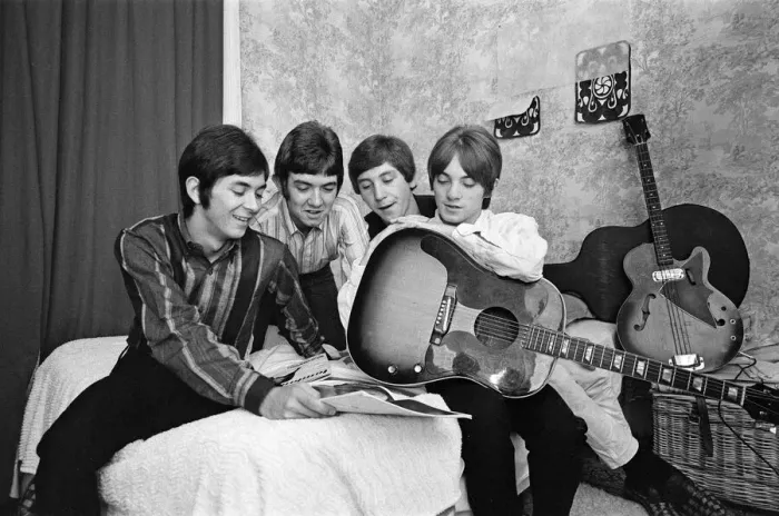 Framed Print : The Small Faces pop group pictured in a provincial hotel room as they watch their latest Framed Print : The Small Faces pop group pictured in a provincial hotel room as they watch their latest