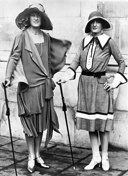Two smart spring fashions at the artificial silk exhibition at Olympia in 1927