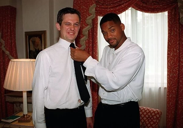 Will Smith actor with Matthew Wright Mirror writer 1997 in London hotel Will Smith is