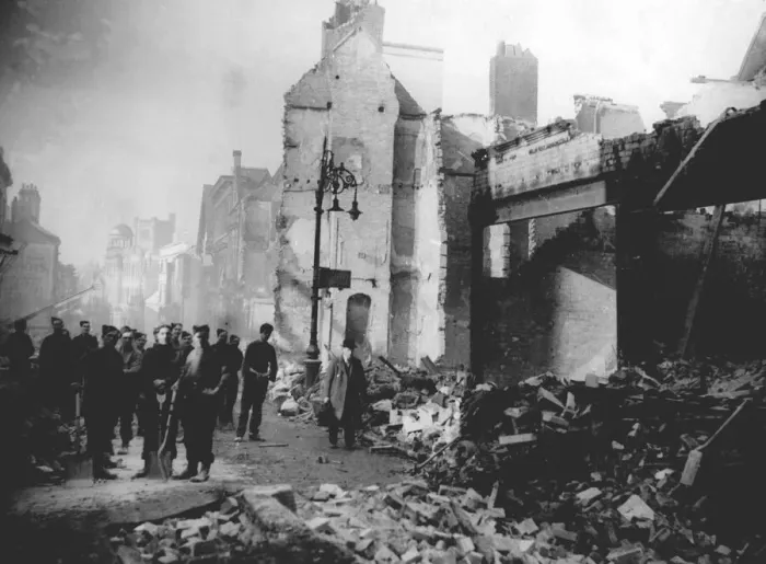 Framed Print : Smithford Street, Coventry after the air raid. November 1940