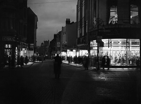 Smithford Street, Coventry in blackout 1st December 1939