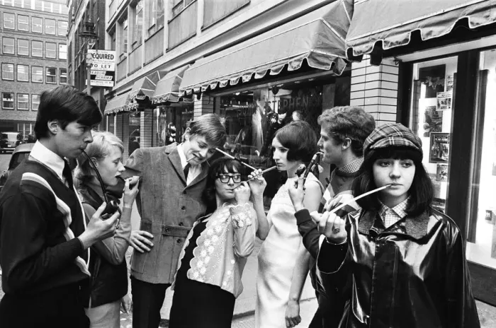 Framed Print : Smoking Mods. 3rd February 1965 Framed Print : Smoking Mods. 3rd February 1965