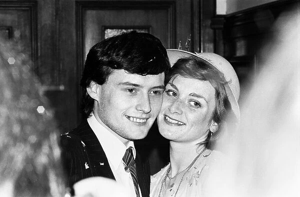 Snooker player Jimmy White with his wife Maureen shortly after their wedding ceremony at