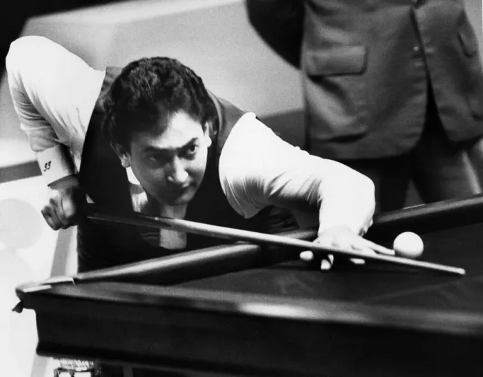 Framed Print : Snooker player Joe Johnson in action during the 1986 World Championship Final against