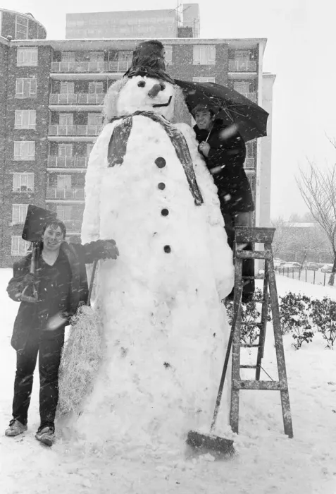 Framed Print : When the snow came down it was a go snow foe worker Framed Print : When the snow came down it was a go snow foe worker