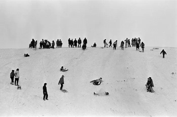 Framed Print : Snowy scenes in Teesside. 1976