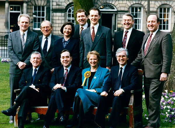 SNP launch, Alex Salmond, Margaret Ewing, Dick Douglas and Andrew Welsh. Circa 1990s
