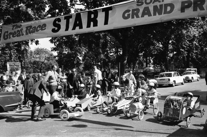 Framed Print : Soapbox Grand Prix 1966 at Alexandra Palace, London, 14th August 1966 Framed Print : Soapbox Grand Prix 1966 at Alexandra Palace, London, 14th August 1966