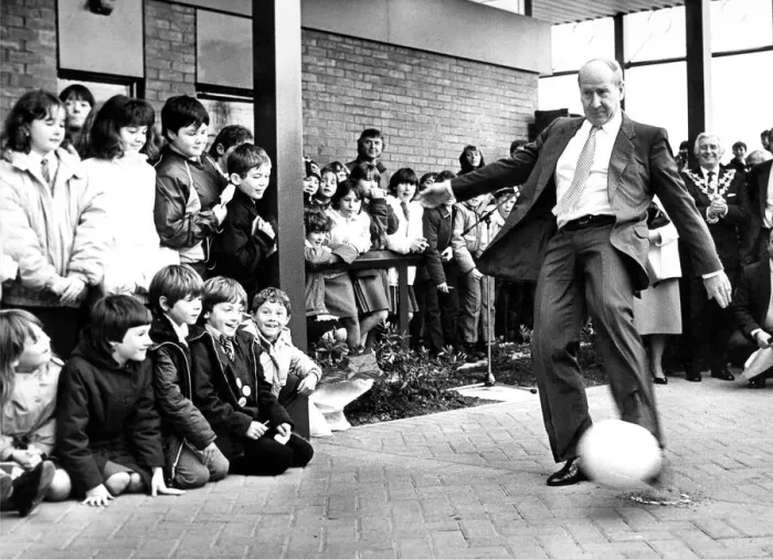 Framed Print : Soccer legend Bobby Charlton returned to the North East to kick off a spectacular opening Framed Print : Soccer legend Bobby Charlton returned to the North East to kick off a spectacular opening