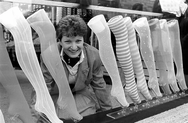 Sock Shop, Oxford street, London. February 1987 LDN-87-163