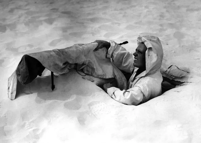 Framed Print : Soldier wearing desert camouflage in North Africa circa 1942. WW2 Framed Print : Soldier wearing desert camouflage in North Africa circa 1942. WW2