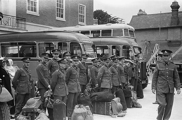 Soldiers and transport of the 30th Surrey Searchlight Regiment an air defence unit of
