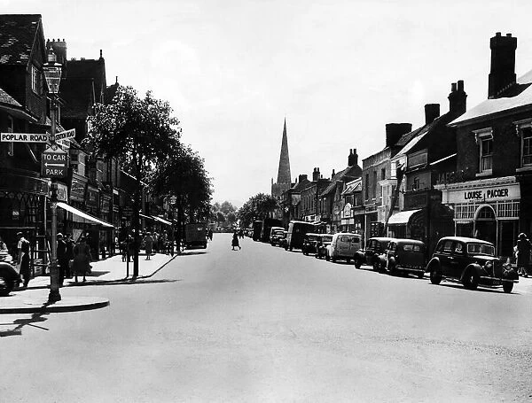 Solihull High Street, West Midlands. 21st May 1952