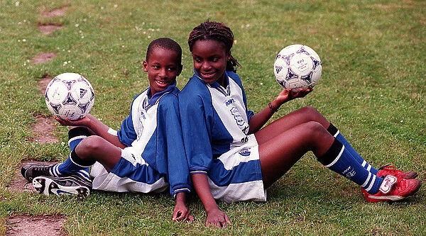Sone (10) and Eniola (12) Aluko of Kings Norton who both play for Birmingham City School