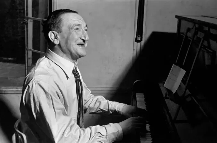 Framed Print : Song writer Harry Leon seen here playing piano. May 1953 D2367-007