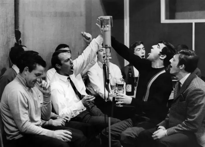 Framed Print : Songsters, Mackey, Greaves, Venables and Robertsom during the session. May 1967 P011429 Framed Print : Songsters, Mackey, Greaves, Venables and Robertsom during the session. May 1967 P011429