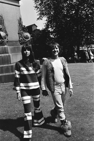 Sonny Bono & Cher, American music duo, who currently have a number one single in the US