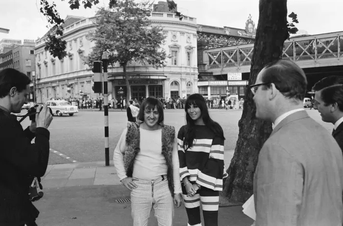 Framed Print : Sonny Bono & Cher, American music duo, who currently have a number one single in the US Framed Print : Sonny Bono & Cher, American music duo, who currently have a number one single in the US