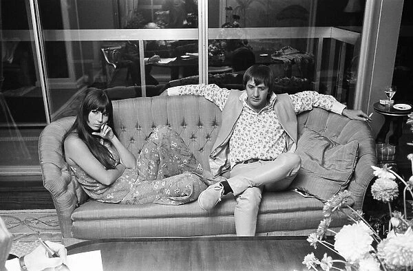 Sonny Bono & Cher, American music duo, pictured in the Royal Suite penthouse at the Royal