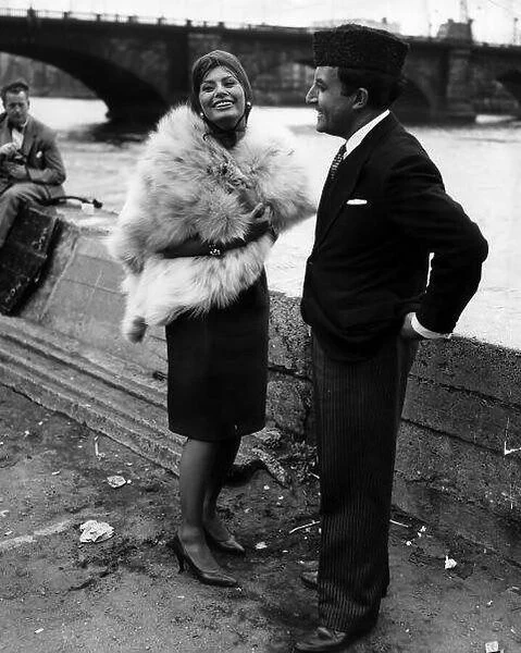 Sophia Loren Actress With Actor Comedian Peter Sellers On Location For The Film The