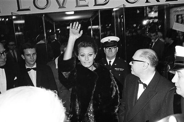 Sophia Loren arrives with her husband Carlo Ponti at the Empire, Leicester Square