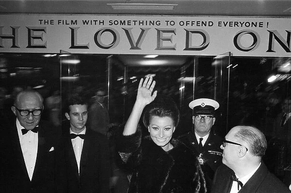 Sophia Loren arrives with her husband Carlo Ponti at the Empire, Leicester Square
