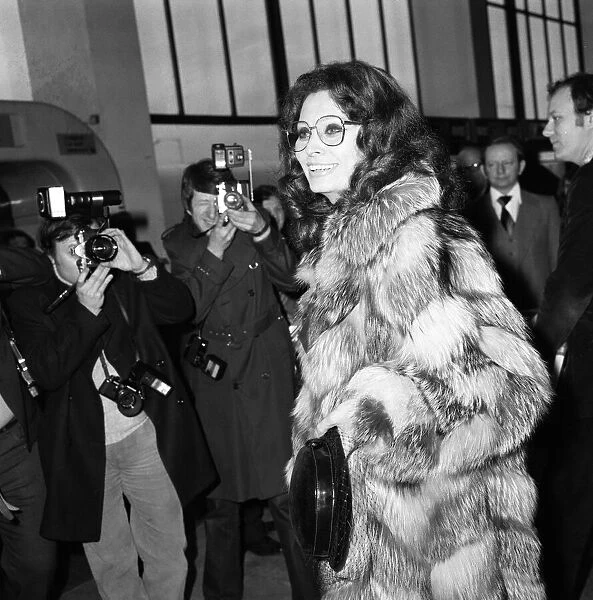 Sophia Loren arriving at Heathrow Airport from Paris. London, 25th March 1979