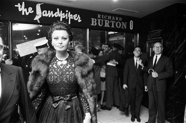 Sophia Loren at the premier of 'Operation Crossbow'at the Empire Theatre