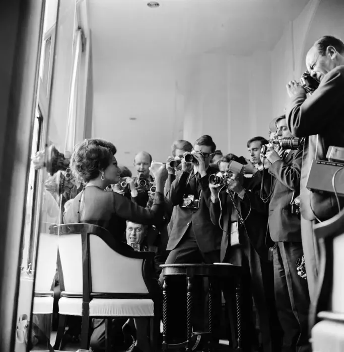 Framed Print : Sophia Loren at a press conference at the Savoy Hotel, London