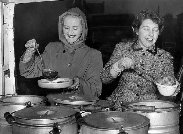 The Soup Kitchen Women from the WRVS seen here serving hot food